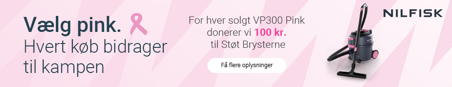 Kampagnetilbud - kb Nilfisk VP300 HEPA PINK srudgave og stt brysterne.