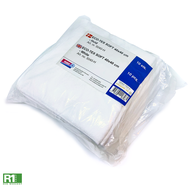 NMF oeko-tex microfiberklud hvid 10stk