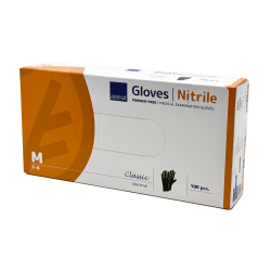 Abena engangshandsker i nitril, sorte, str. M (7-8)