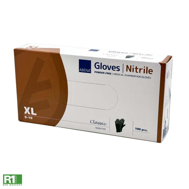 Abena engangshandsker i nitril, sorte, str. XL (9-10)