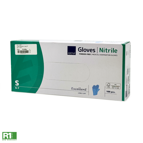 Abena engangshandsker nitril lang S